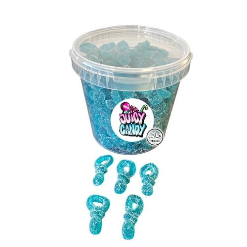 Halal Süßigkeiten Box 1 kg blaue Fruchtgummi Schnuller | Halal Fruchtgummis | Halal Süßigkeiten | Halal Süßigkeiten Box von Juicy Candy