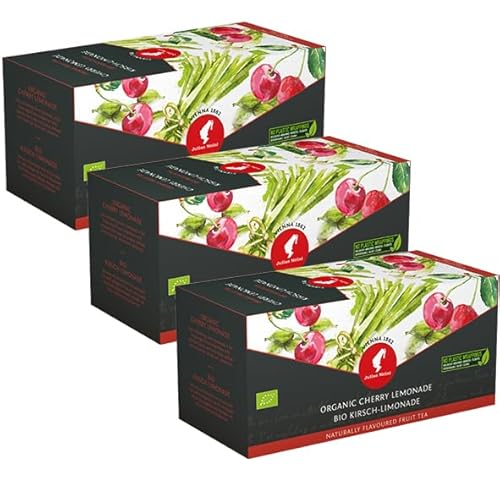 Julius Meinl Bio Früchtetee Kirsch-Limonade - 20 Pyramidenbeutel | Erfrischender Bio-Früchtetee mit natürlichem Kirschgeschmack | 100% biologisch und koffeinfrei | Perfekt heiß oder kalt | 3er Pack von Julius Meinl