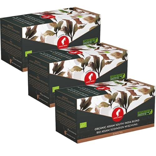 Julius Meinl Bio Schwarztee Assam Südindien Mischung - 20 Pyramidenbeutel | Kräftiger Bio-Schwarztee | 100% natürlich und intensiv im Geschmack | 3er Pack von Julius Meinl