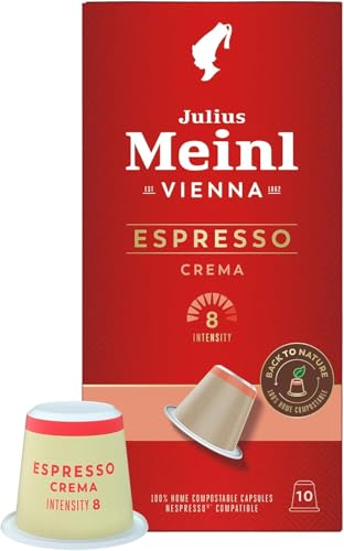 Julius Meinl Inspresso Espresso Crema 8, Nespresso-kompatibel, kompostierbar, 10 Kaffeekapseln, 10,00 Portion Stueck, von Julius Meinl