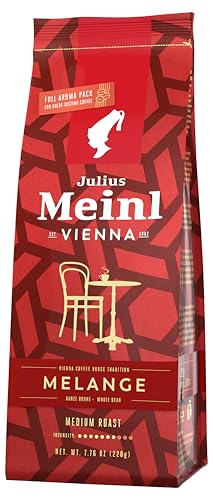 Julius Meinl Vienna Melange - 220g ganze Bohne | Traditionelle Wiener Röstung | Aromatischer Kaffee aus 100% Arabica-Bohnen | Ideal für Vollautomaten und Siebträgermaschinen von Julius Meinl