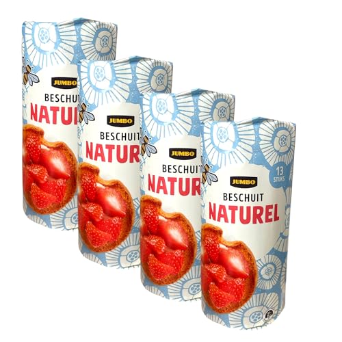 Jumbo beschuit Naturel Holland Zwieback Sparpackung 4x 125g (Gesamtmenge 52 Stück) von Jumbo