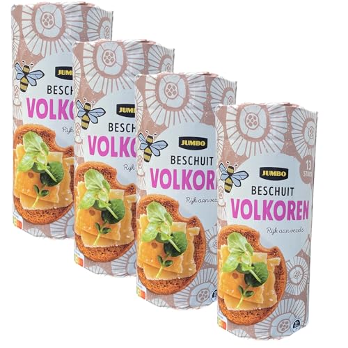 Jumbo beschuit Volkoren Holland Zwieback Vollkorn Sparpackung 4x 125g (Gesamtmenge 52 Stück) von Jumbo