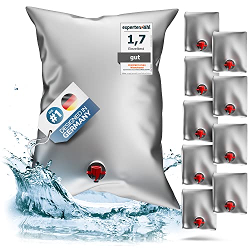 JM EXPERT LINE® Reißfestes Wasserbeutel-Set 30 Liter [10St.] I 20% mehr Volumen für sicheren Trinkwasser-Notvorrat I 100% Auslaufsicherer Wasserbehälter I BPA-freier Wassersack für den Notfall… von Jungle Monkey