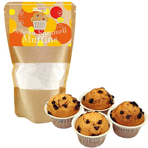 Schoko Karamell Muffin Backmischung 350 g (9,4 €/kg) - Schokomuffins - Karamell - Caramel Muffins von Juni-Con