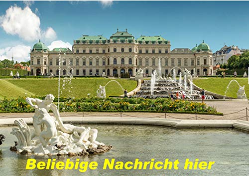 JPSG - Belvedere-Palast, Feiertags-Geburtstagsfeier Brunnen, Wien, Österreich A4 personalisierter Namen Alter Geburtstag EASY PEEL essbarer Zuckerguss Kuchen Topper von Just Party Supplies