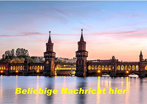 JPSG - Oberbaumbrücke, Berlin, Spree, Friedrichshain, Kreuzberg Urlaub Geburtstagsfeier A4 personalisierter Namen Alter Geburtstag EASY PEEL essbarer Zuckerguss Kuchen Topper von Just Party Supplies