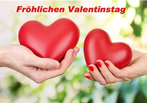 JPSG - zwei herzen in zwei händen, liebe valentinstagsparty A4 personalisierter Namen Alter Geburtstag EASY PEEL essbarer Zuckerguss Kuchen Topper von Just Party Supplies