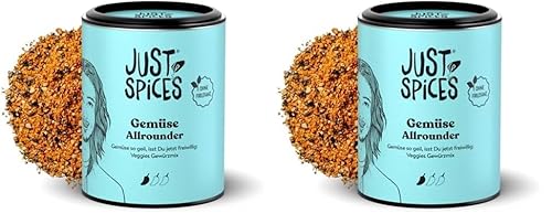 Just Spices Gemüse Allrounder I Jedes Gemüse von Aubergine bis Zucchini lecker würzen I Gewürzdose, 75 g (Packung mit 2) von Just Spices