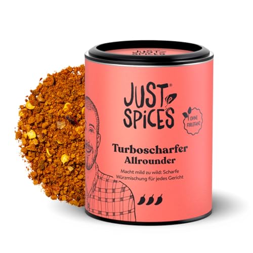 Just Spices Turbo Scharfer Allrounder I Mehr Wumms für jedes Gericht mit dreifach Chili I Gewürzdose, 61 g von Just Spices