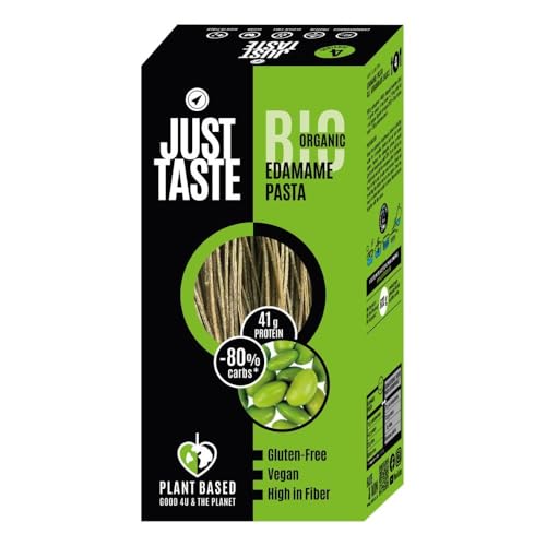 JUST TASTE – BIO Edamame Spaghetti/Capellini - 37g PROTEIN - Edamame Nudeln ideal für Sportler - Low Carb - 250g (10er Pack) von Just Taste Be different