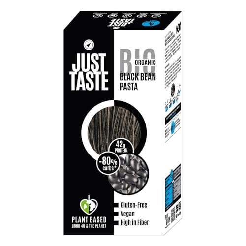 JUST TASTE - Bio Black Bean Spaghetti/Capellini - 41g Protein - Black Bean Nudeln ideal für Sportler - Low Carb - High Protein, 250g (10er Pack) von Just Taste Be different