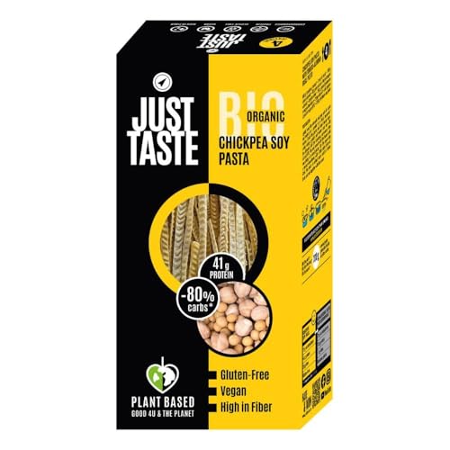 JUST TASTE - Bio Kichererbsen-Soja Fettuccine/Linguine - 43g Protein - Kichererbsen Nudeln Ideal für Sportler - Low Carb - High Protein, 250g (10er Pack) von Just Taste Be different