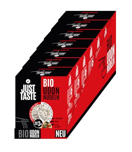 JUST TASTE – Bio Udon Nudeln – Authentisch Japanisch & Kalorienarm – Ideal für Wok & Gebratene Gerichte – 2 Portionen – Low Carb – 300g (7er Pack) von Just Taste Be different