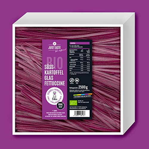 JUST TASTE – Lila Süßkartoffel Glas Fettuccine – Die neue BIO Gemüse Pasta – BIG BPACK 2,5 KG von Just Taste Be different