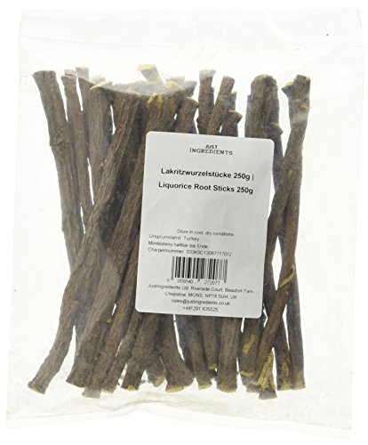 JustIngredients Essential Lakritzwurzelstücke, Liquorice Root Sticks, 2er Pack (2 x 250 g) von JustIngredients