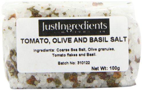 JustIngredients Essential Tomaten-, Oliven- und Basilikumsalz, Tomato, Olive and Basil Salt, 5er Pack (5 x 100 g) von JustIngredients