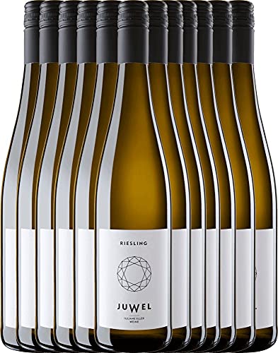 VINELLO 12er Weinpaket Weißwein - Riesling trocken 2020 - Juwel Weine mit VINELLO.weinausgießer | trockener Weißwein | Juwel Weine aus Rheinhessen | 12 x 0,75 Liter von Juwel Weine - Juliane Eller