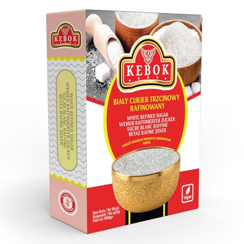 K KEBOK Weißer Raffinierter Zucker, 500g, Vegan von K KEBOK