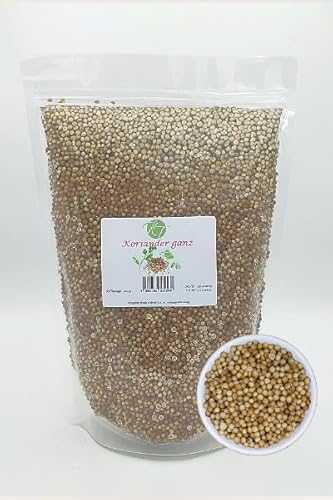 K T 1000 g / 1 Kg (2 x 500 g) Koriander ganz Koriandersamen Coriander 1 A Qualität von K T