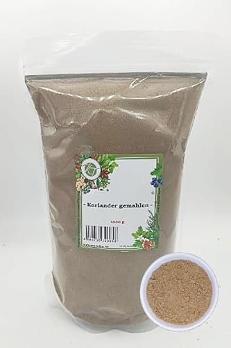 K T 1000 g / 1 Kg Koriander gemahlen Korianderpulver Coriander Cilantro - 1A Qualität von K T