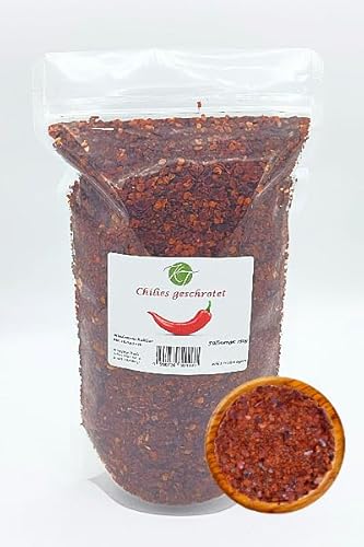 K T 250 g Chilies geschrotet ohne Kerne Chilischoten grob gemahlen -1A Qualität von K T