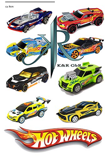 Hot Wheels Autos. 8 Stuck je.9cm Tortenaufleger Geburtstag, … Deckopapier, Zuckerpapier von K&R GbR