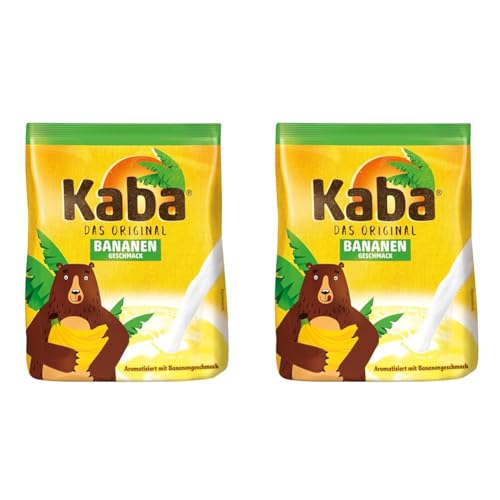 Kaba Banane 400g Beutel Trinkpulver, das Original Bananenmilch-Pulver zum Anrühren in kalter und warmer Milch (Packung mit 2) von KABA