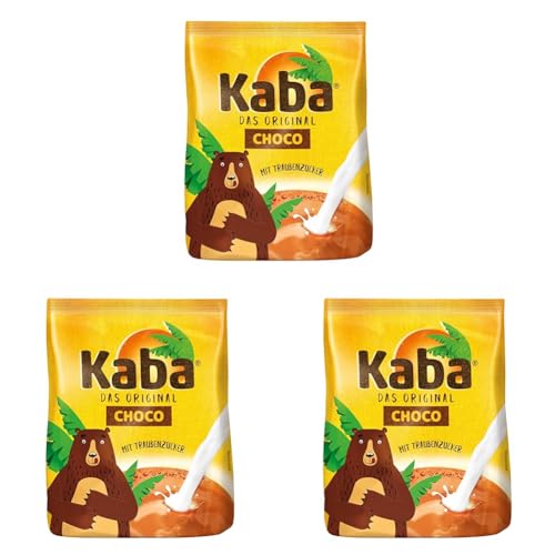 Kaba Choco 400g Beutel Trinkschokolade, das Original Kakaopulver zum Anrühren in kalter und warmer Milch (Packung mit 3) von KABA