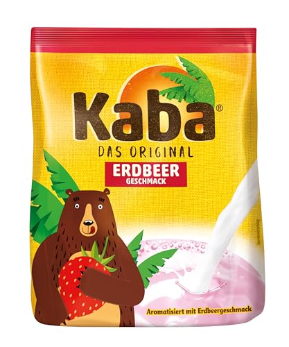 Kaba Erdbeer 400g Beutel Trinkpulver, das Original Erdbeermilch-Pulver zum Anrühren in kalter und warmer Milch von KABA