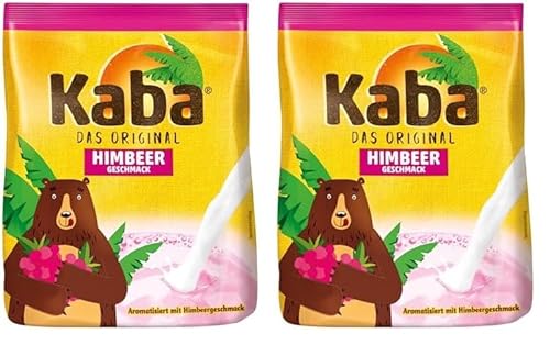 Kaba Himbeer 400g Beutel Trinkpulver, das Original Himbeermilch-Pulver zum Anrühren in kalter und warmer Milch (Packung mit 2) von KABA