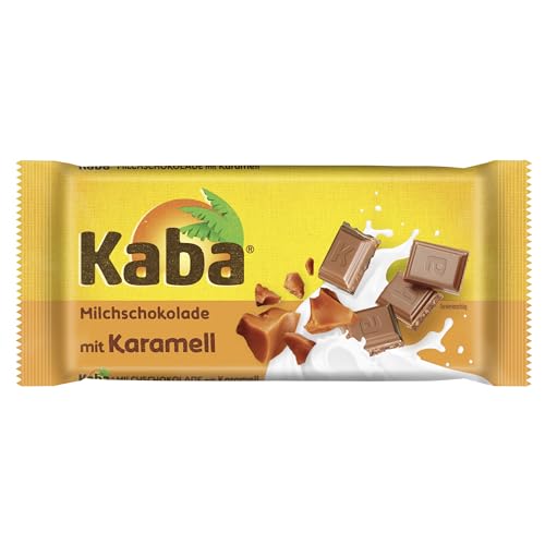 Kaba Milchschokolade Karamell Tafelschokolade, 90 g Tafel, zartschmeldene Vollmilch-Schokolade mit knusprigen Karamell-Stücken und original Kaba-Geschmack von KABA