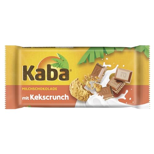 Kaba Milchschokolade mit Keks-Crunch Tafelschokolade, 100 g Tafel, zartschmeldene Vollmilch-Schokolade mit knackigen Keksen und original Kaba-Geschmack von KABA