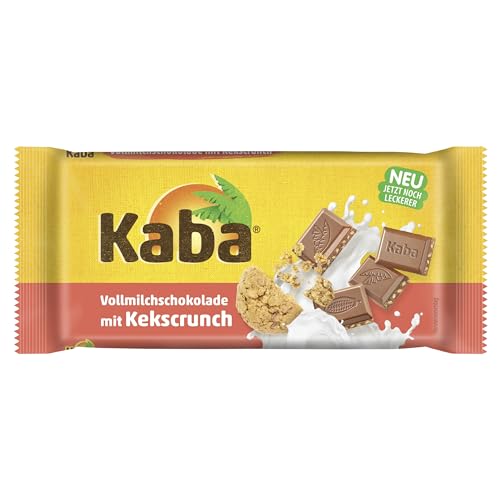 Kaba Milchschokolade mit Keks-Crunch Tafelschokolade, 100 g Tafel, zartschmeldene Vollmilch-Schokolade mit knackigen Keksen und original Kaba-Geschmack von KABA