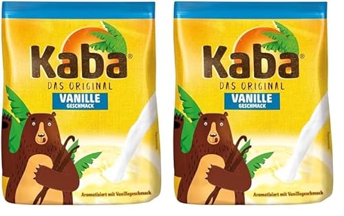 Kaba Vanille 400g Beutel Trinkpulver, das Original Vanillemilch-Pulver zum Anrühren in kalter und warmer Milch (Packung mit 2) von KABA