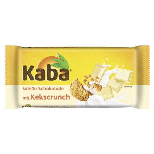 Kaba Weiße Schokolade mit Keks-Crunch, Tafelschokolade, 90 g Tafel, Weiße Schokolade mit knusprigem Keks und original Kaba-Geschmack von KABA