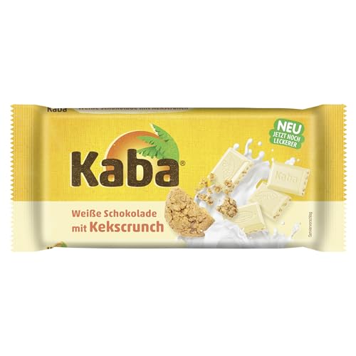 Kaba Weiße Schokolade mit Keks-Crunch, Tafelschokolade, 90 g Tafel, Weiße Schokolade mit knusprigem Keks und original Kaba-Geschmack von KABA