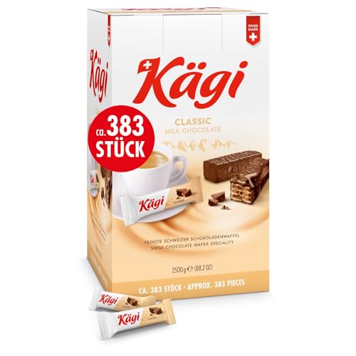 KÄGI Classic Office Pack 2,5 kg I Feinste Schweizer Schokowaffel I Knusprige Waffel umhüllt von hausgemachter Vollmilch-Schokolade I Schweizer Schokoladen-Spezialität I Süßigkeiten Box für Büro von KÄGI