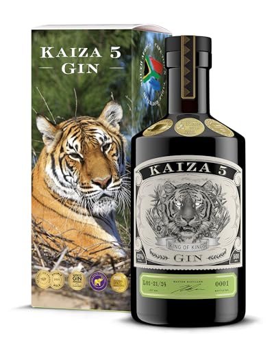 KAIZA 5 GIN - 0,5 l - 43% | Der ausgezeichnete Gin aus Südafrika/Kapstadt | Frisch, weich, exotisch mit schwarzer Johannisbeere und Grapefruit | TANA von KAIZA