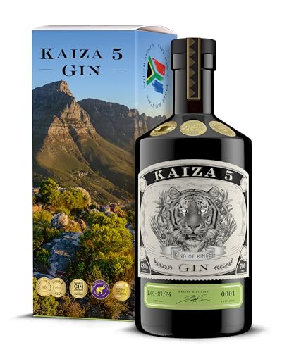 KAIZA 5 GIN Box - 0,7 l - 43% | Der ausgezeichnete Gin aus Südafrika/Kapstadt in der Geschenkbox | Frisch, weich, exotisch mit schwarzer Johannisbeere und Grapefruit | Perfekt als Gin Tonic|Tafelberg von KAIZA