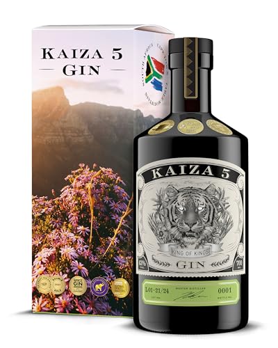 KAIZA 5 GIN - 0,7 l - 43% | Der ausgezeichnete Gin aus Südafrika/Kapstadt | Frisch, weich, exotisch mit schwarzer Johannisbeere und Grapefruit | Perfekt als Gin Tonic | Sunrise von KAIZA