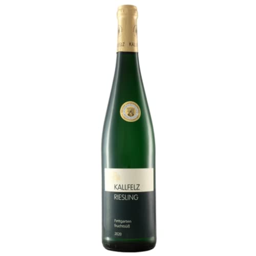 KALLFELZ Riesling Merler Fettgarten Fruchtsüß (1 x 0,75 l), Jahrgang 2020, 9,50% Vol |Sehr Saftiger, fruchtiger Riesling, mineralisch, anregendes Säurespiel von KALLFELZ RIESLING