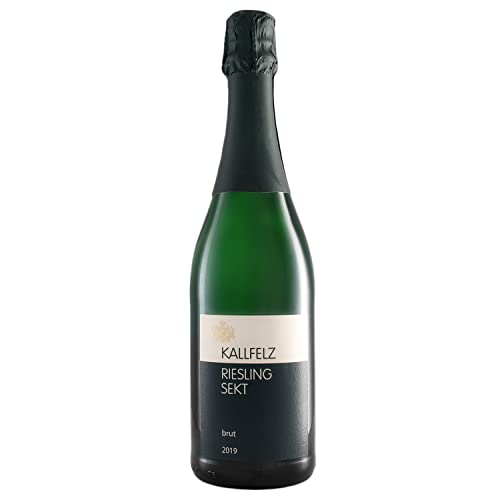 KALLFELZ Riesling Sekt Brut Trocken (1 x 0,75 l), Jahrgang 2019, 11,50% Vol |Ein fruchtiger, rassiger Sekt mit ausgewogener Fruchtsüße von KALLFELZ RIESLING