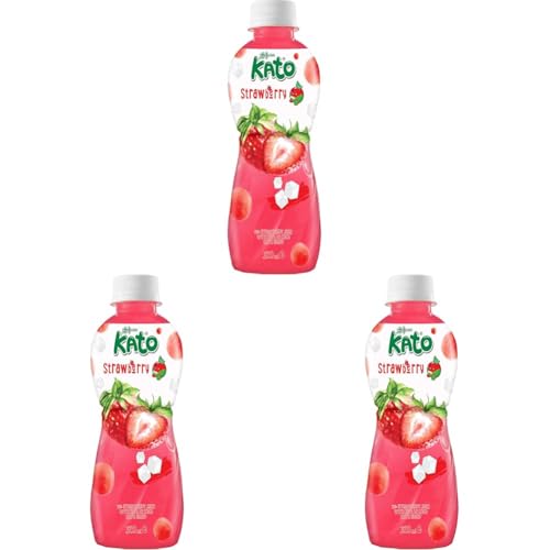 KATO - Erdbeeresaft mit Nata de Coco - 1 X 320 ML (Packung mit 3) von KATO