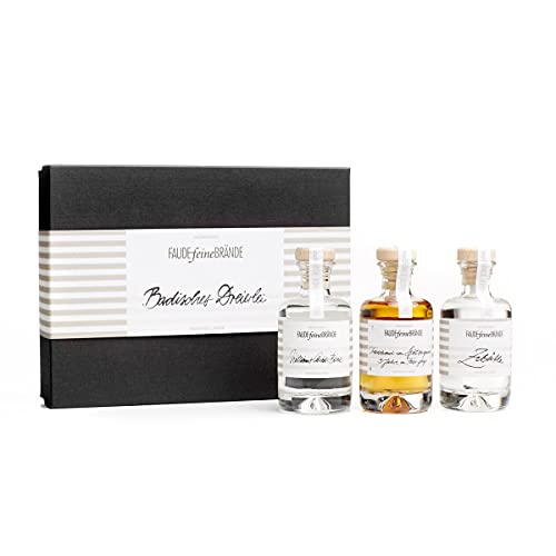 Faude Feine Brände Geschenkbox Badisches Dreierlei (Williams-Christ-Birne, Weintrester Spätburgunder, Zibärtle) 3 x 100ml 40% von KDJMDL