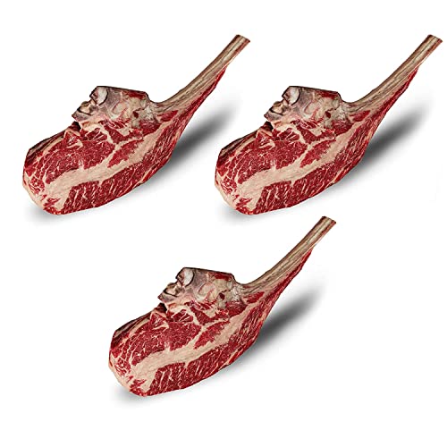 KAUF DEIN STEAK 2,7 kg Fleischgenuss - 3x Tomahawk-Steak a 900 g (DRY AGED am Knochen gereift) & 1 x Steakpfeffer 100 g, perfekte Steaks grillen, Grillfleisch von KDS