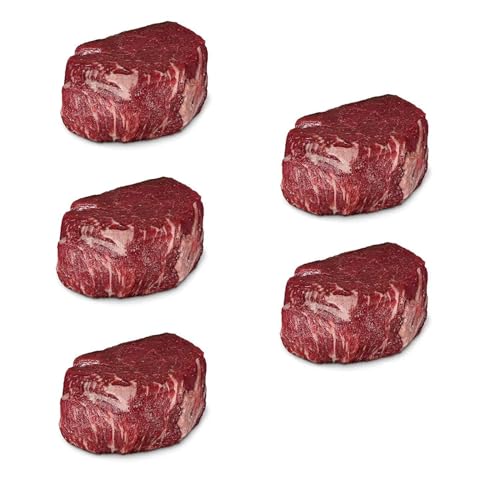 KAUF DEIN STEAK 5x Dry Aged Rinderfilet (am Knochen gereift) inkl. Steakpfeffer, 1 kg Fleischgenuss, perfekte Steaks grillen, Grillfleisch von KDS