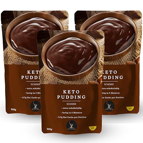 3er Pack Keto Pudding Großpackung Schoko Zuckerfrei | Für Low Carb & Keto Ernährung Diät | Ohne Zucker von KETOS