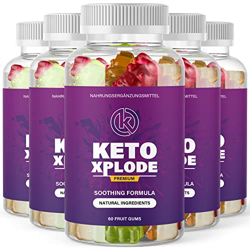 Ketoxplode Gummibärchen - leckere Fruchtgummies - geeignet für Männer & Frauen - 5x Inhalt 60 Gummies von KETOXPLODE