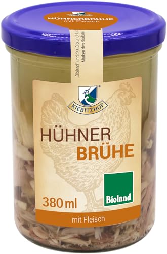 Kiebitzhof Bioland Hühnerbrühe mit Fleischeinlage (1 x 380 gr) von Kiebitzhof